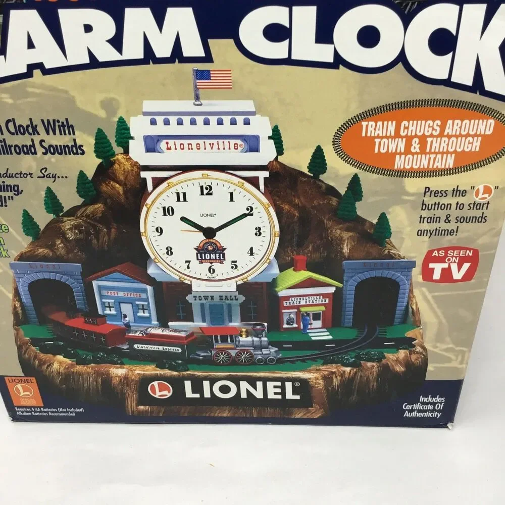 LIONEL 100th Anniversary Animated Alarm Clock Train Railroad Sounds NIB